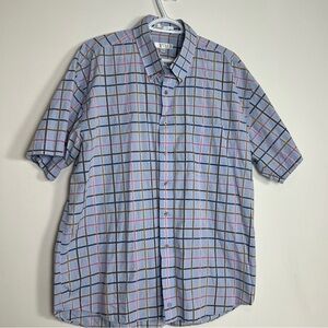 Men's Bill Blass Multi-Color Plaid Button-Down Shirt - Size XL